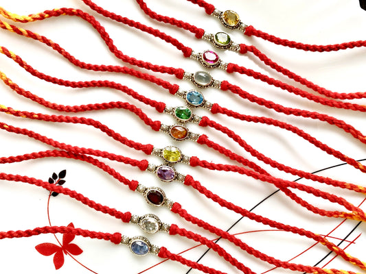 Rakhis Adorned with Birthstones: Celebrate Raksha Bandhan with Stunning Silver Rakhis