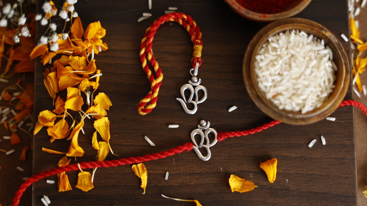 Om Rakhi & Lumba Set