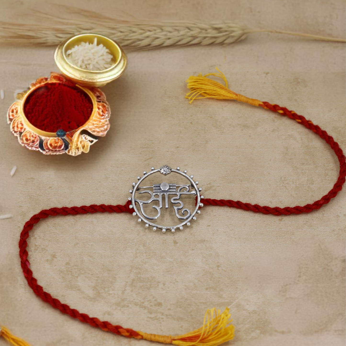 Silver Sai Rakhi cum Brooch