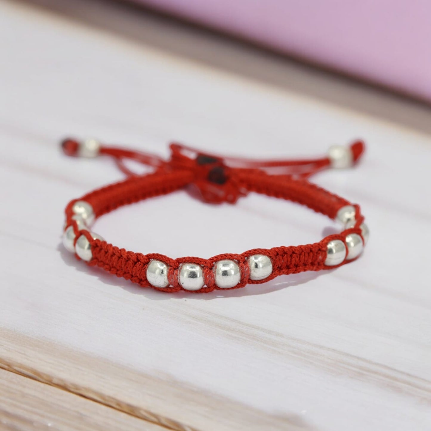 Unisex silver ball Thread Bracelet
