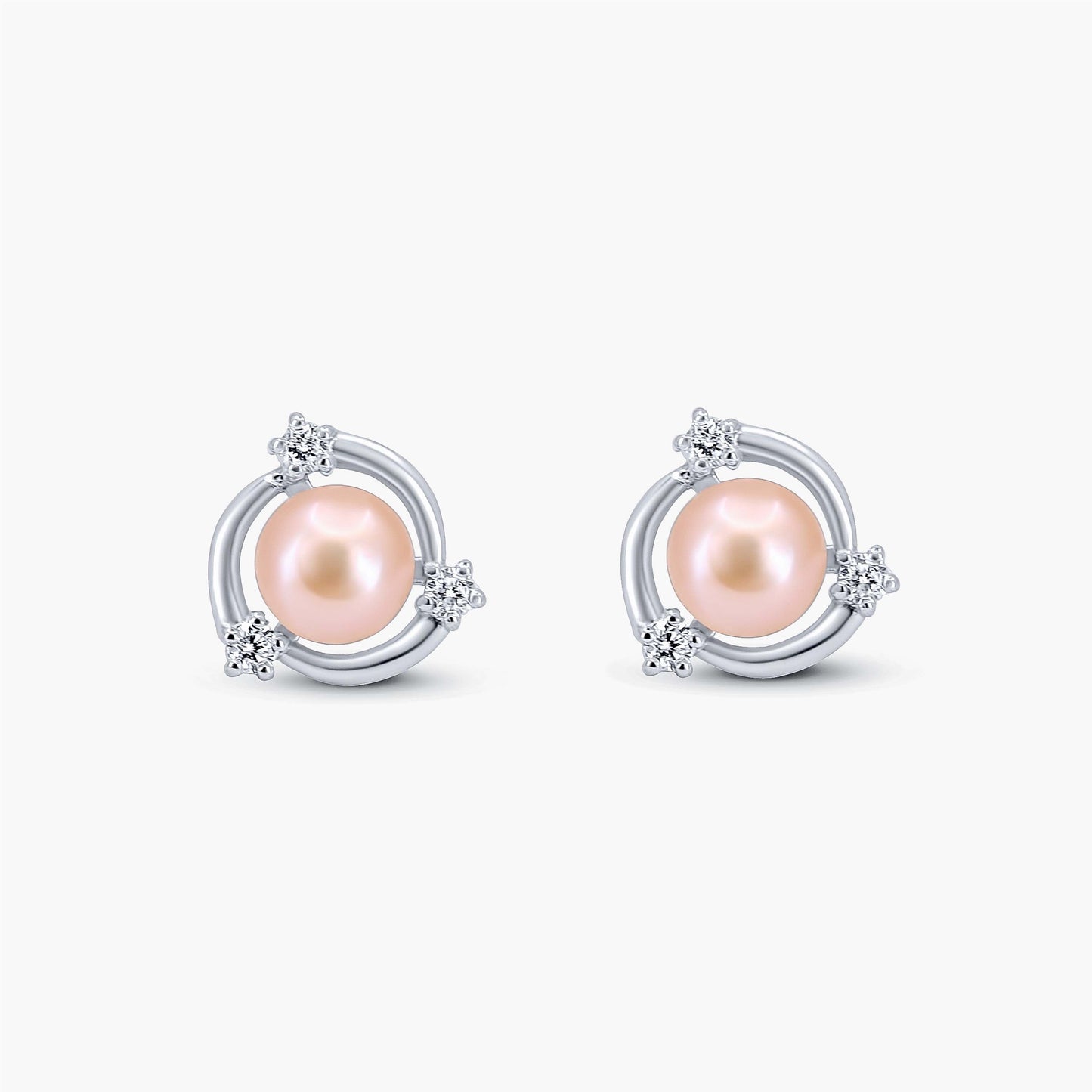 Eternity Peach Pearl Earrings