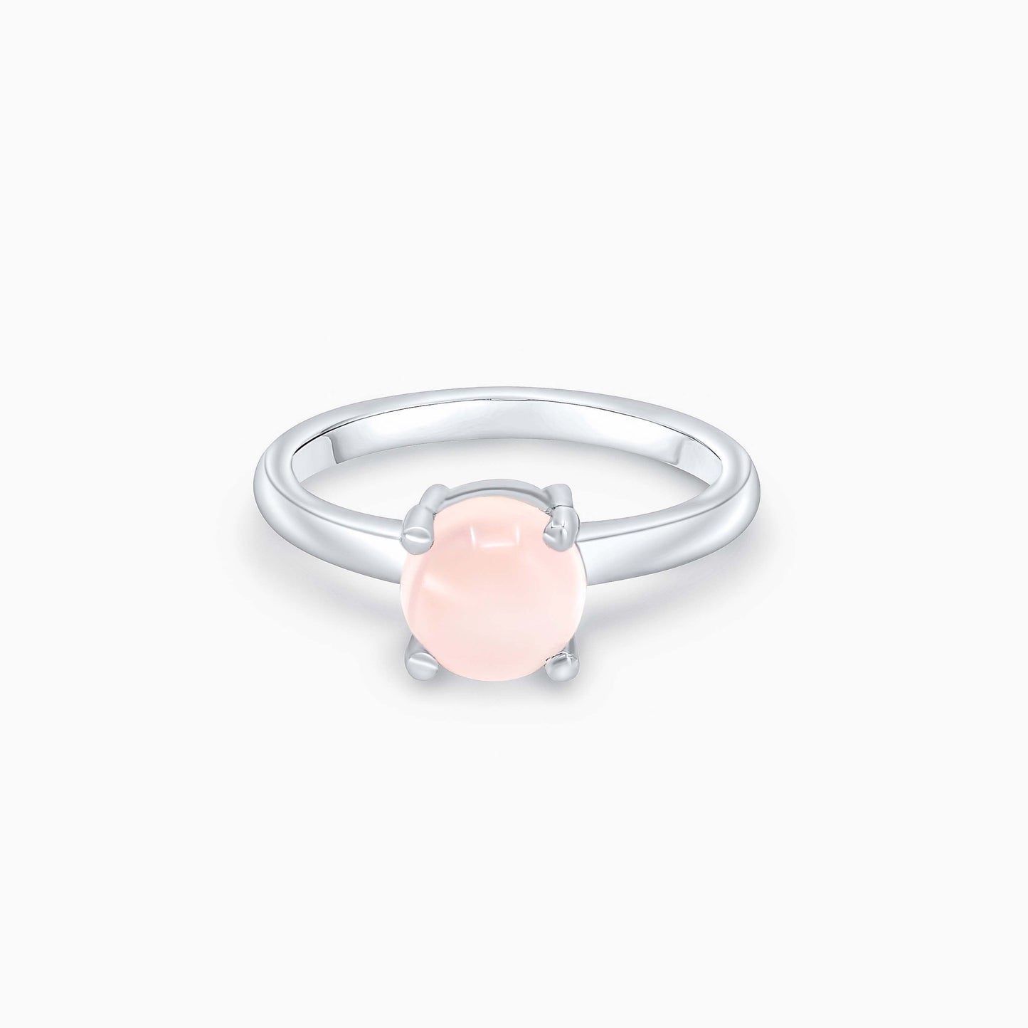 Rose Quartz Solitaire Ring