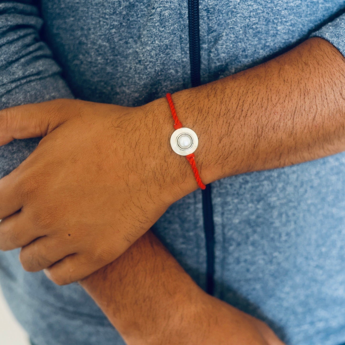 Gemini Silver Rakhi (May 21 - June 20)-Pearl