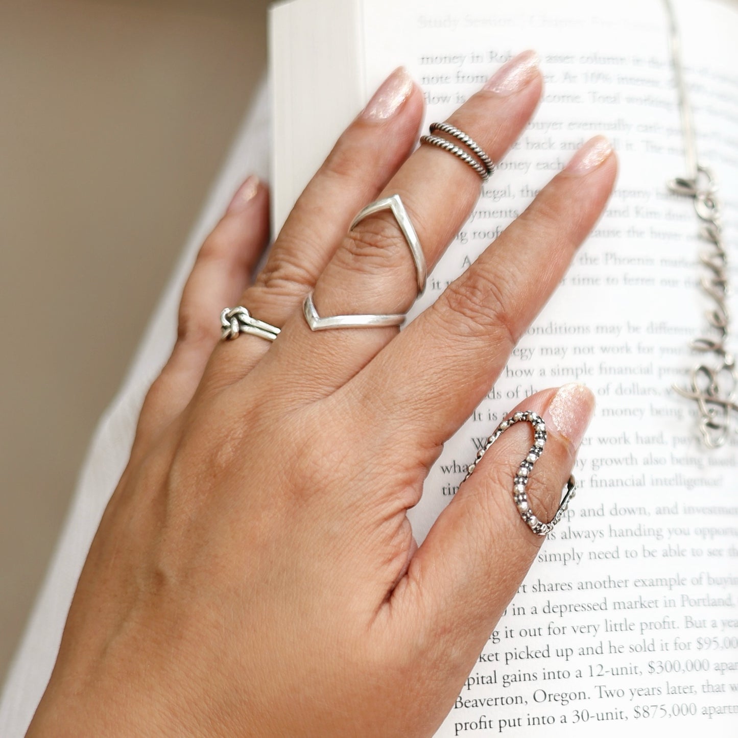 Utopia Hammered Dot Ring