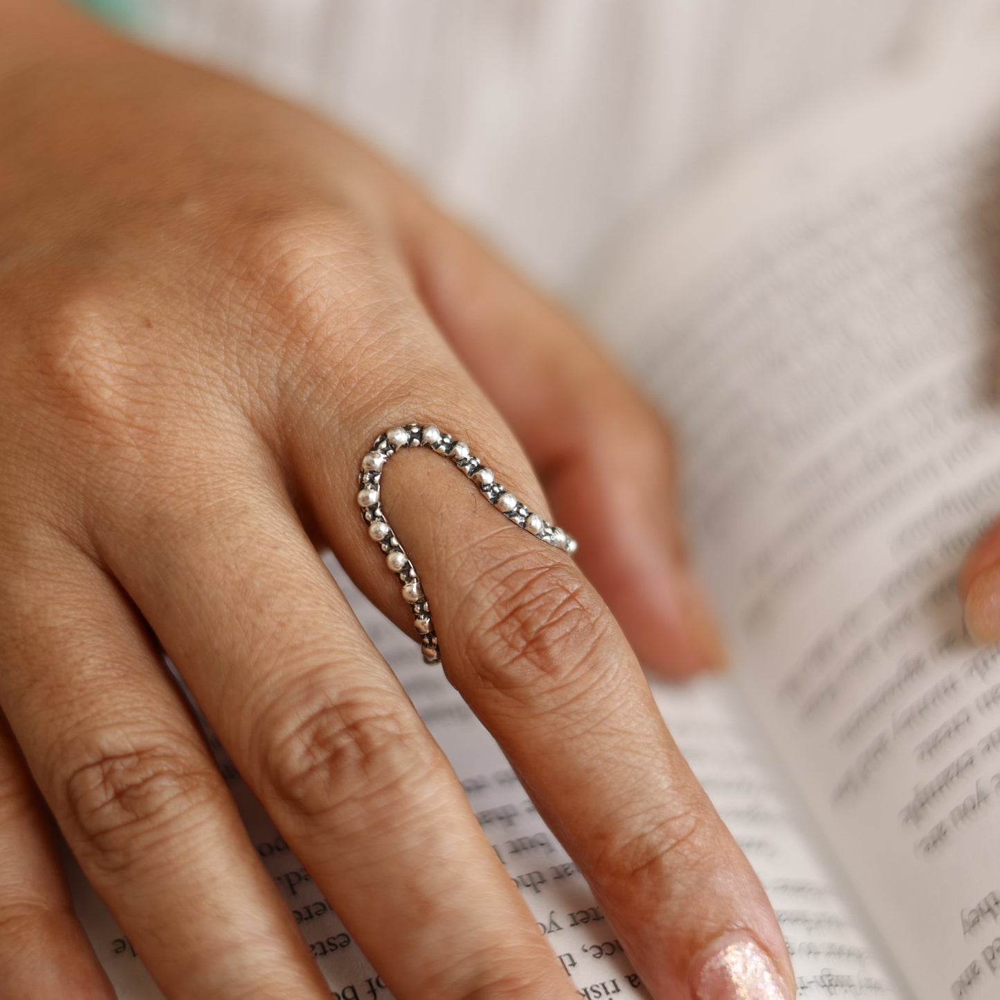 Utopia Hammered Dot Ring