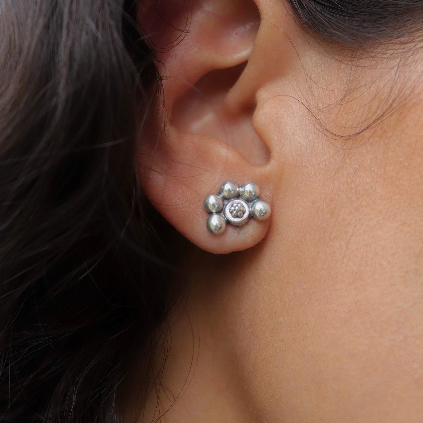 Fan Flower Stud Earrings