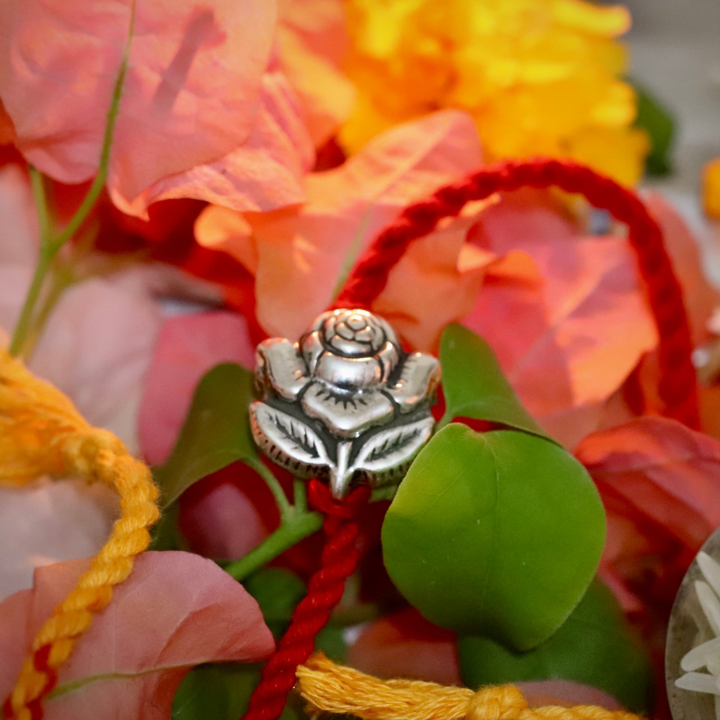 Silver Rose Rakhi cum Brooch
