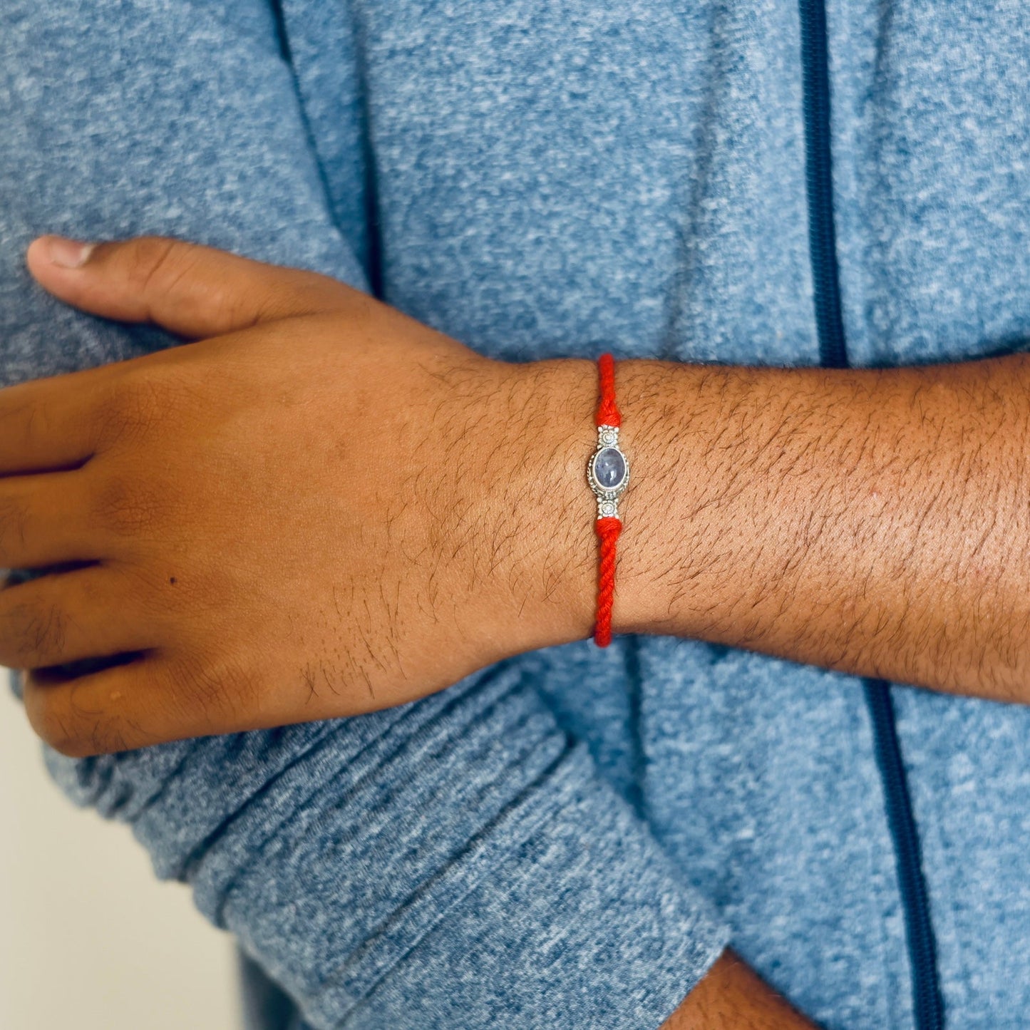 Sagittarius Silver Rakhi (November 22 - December 21-Tanzanite