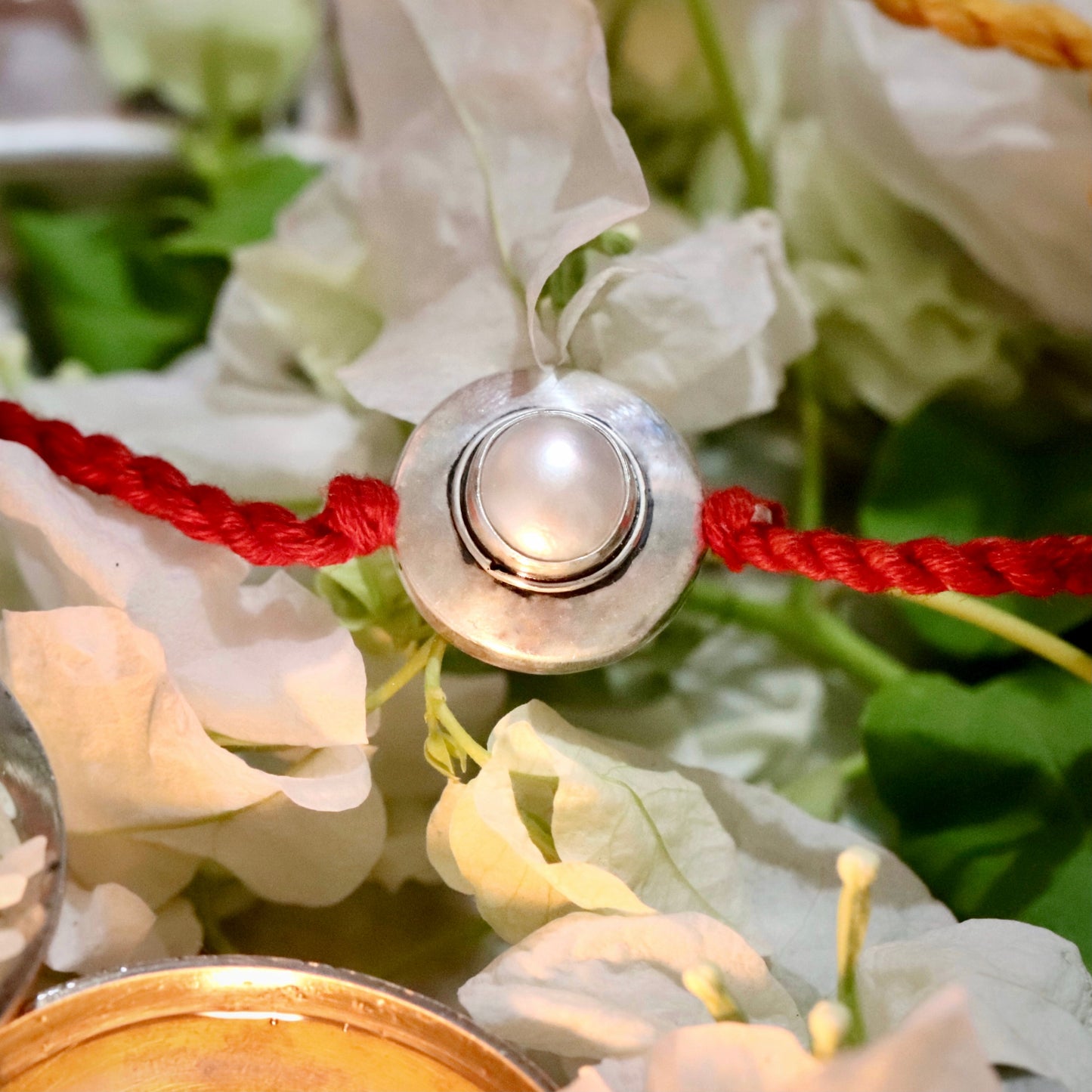 Gemini Silver Rakhi (May 21 - June 20)-Pearl