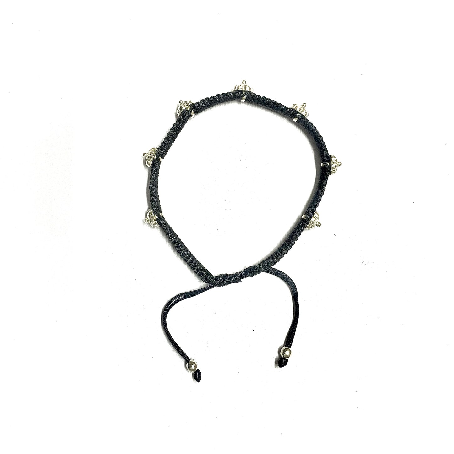 Flower Beads black Anklet