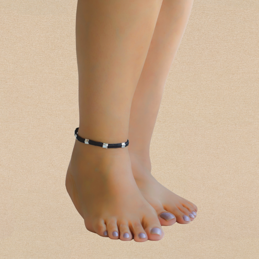 Square Beads Nazarbattu Anklet