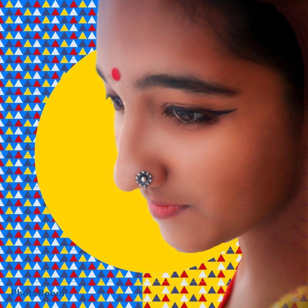 Chakri Nose Pin (wire or Clip-on) - Smith Jewels