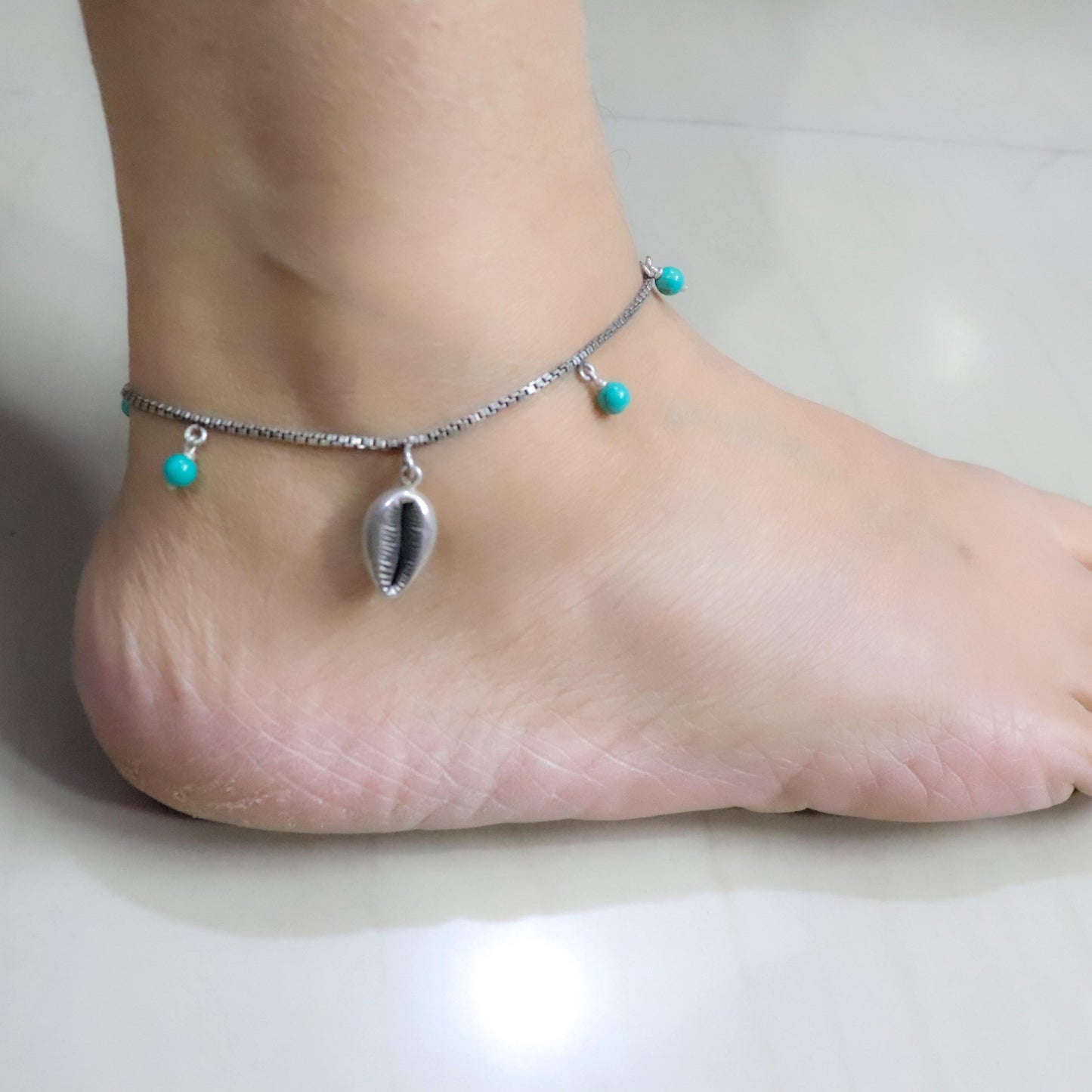 Cowrie Turquoise Anklet - Smith Jewels