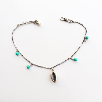 Cowrie Turquoise Anklet - Smith Jewels