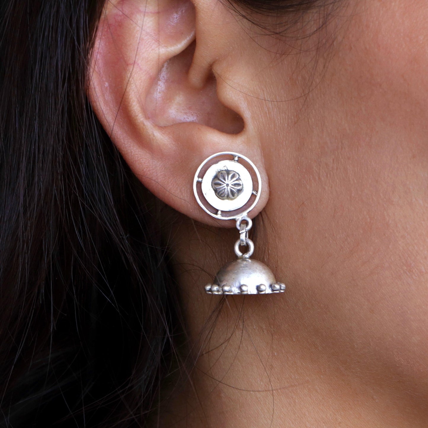Flower Gumbad Jhumki Earrings - Smith Jewels