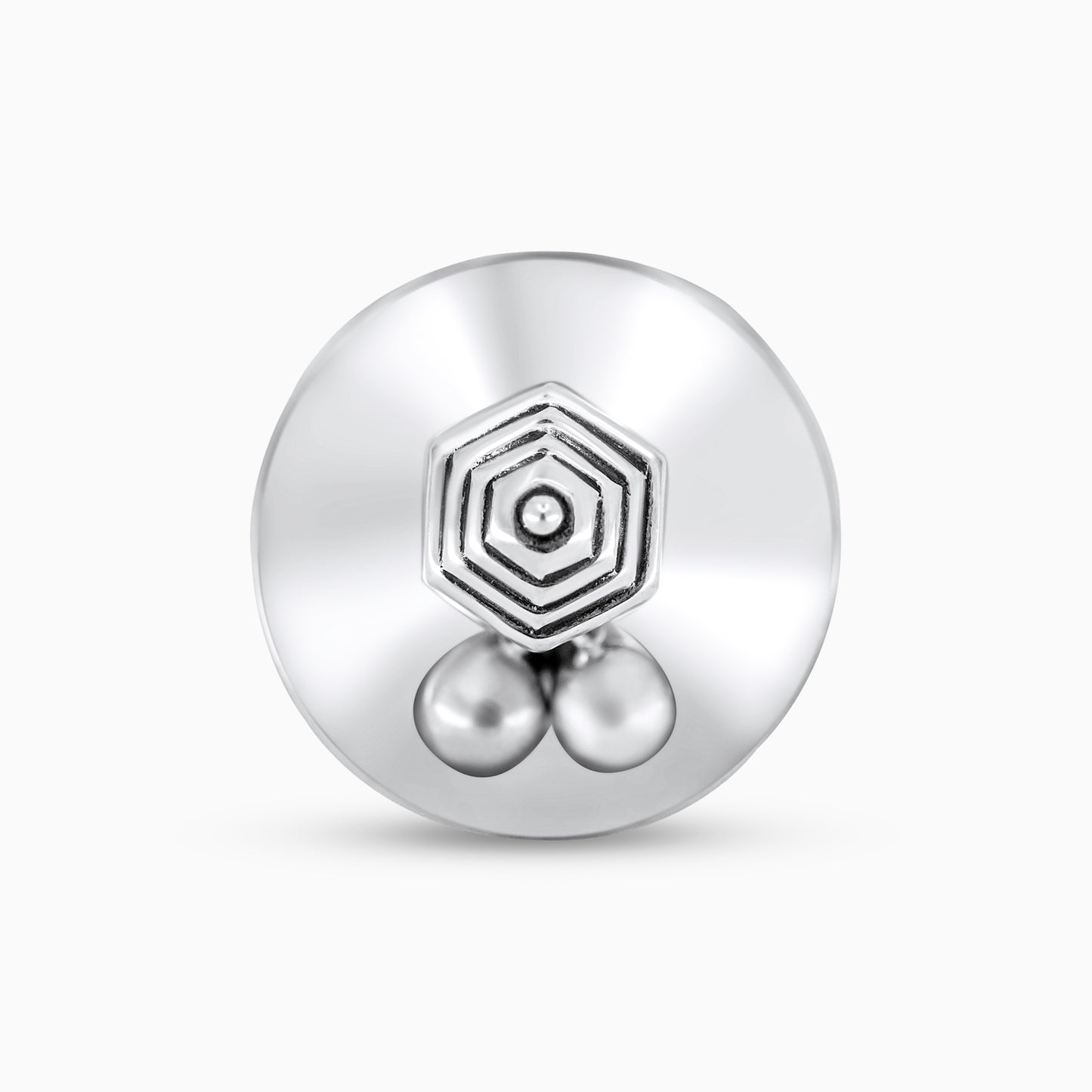 Silver Disk Cone Ring