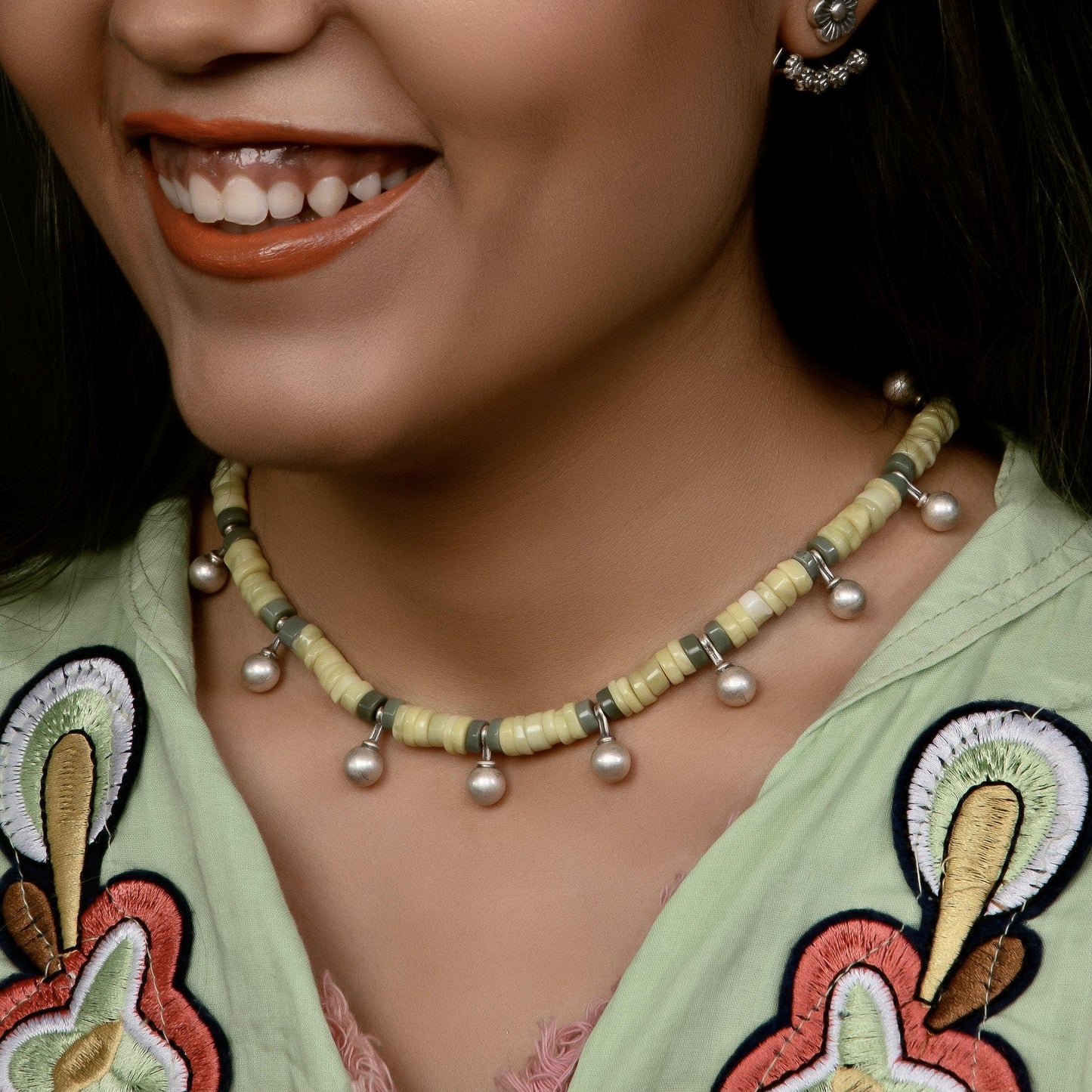 Green Beach Beads Necklace - Smith Jewels