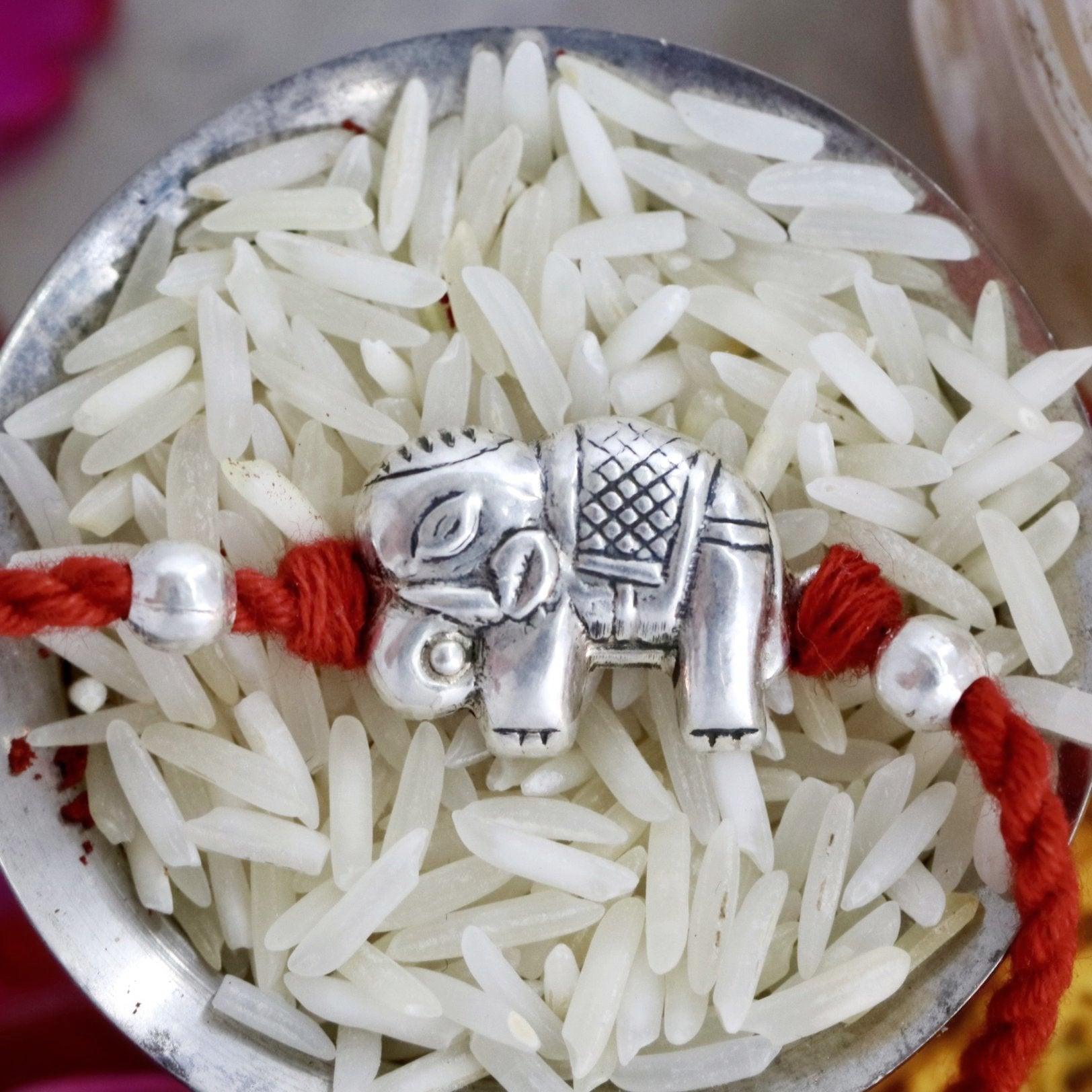 Handcrafted Little Silver Haathi Rakhi - Smith Jewels