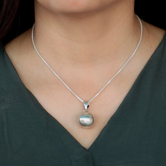 Silver Ball Unisex Pendant ( without chain)