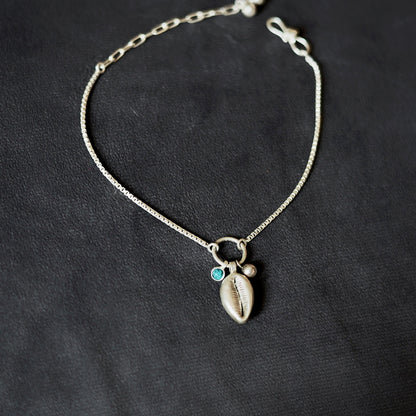 Turquoise Cowrie Boho Anklet