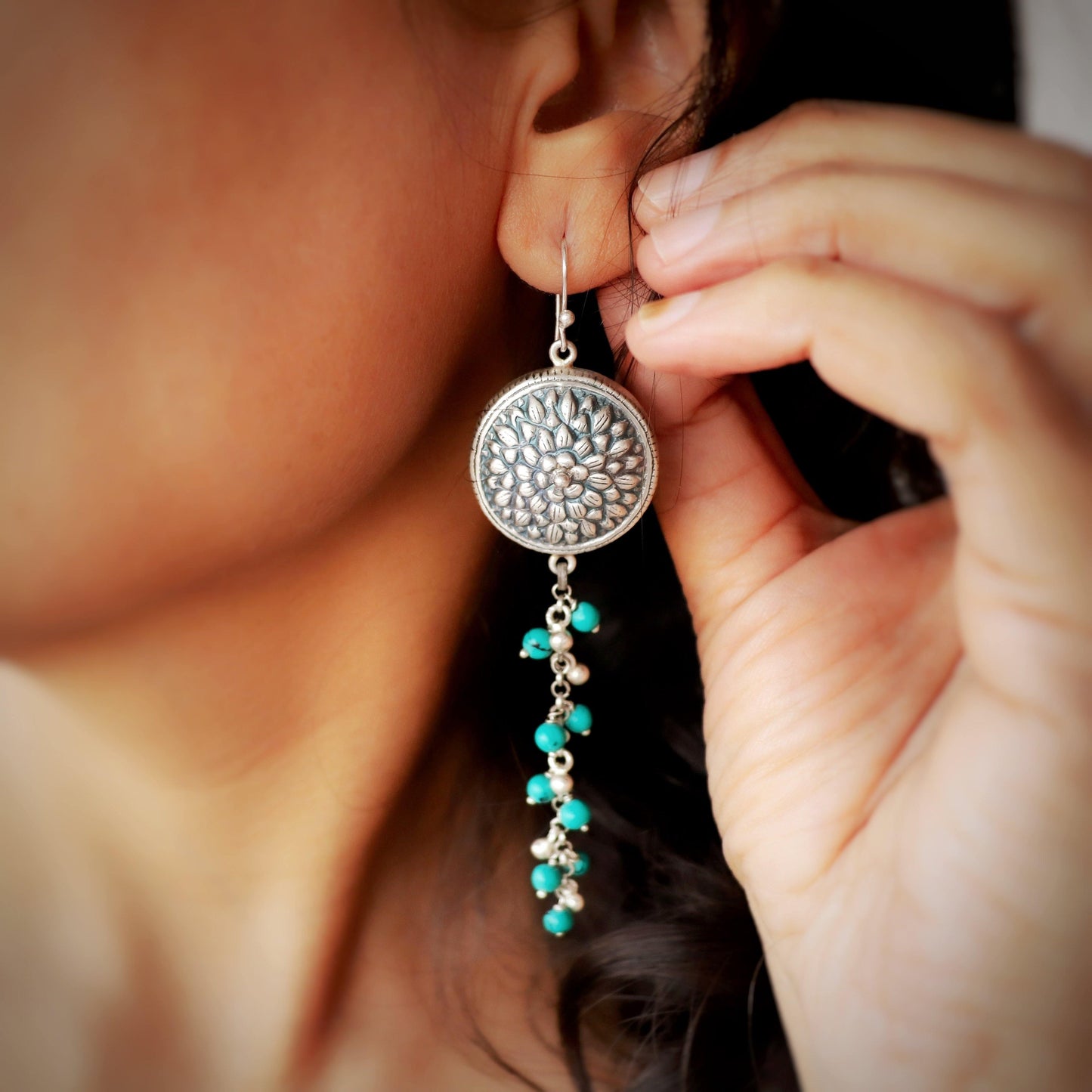 Mandala Turquoise Earrings - Smith Jewels