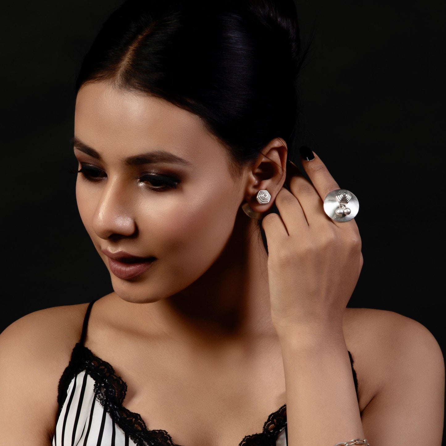 Silver Disk Cone Earrings - Smith Jewels