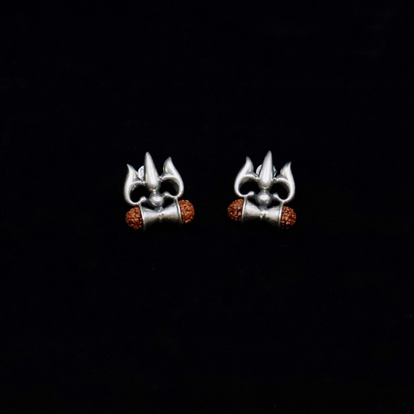 Trishul Damru Rudraksh Earrings - Smith Jewels