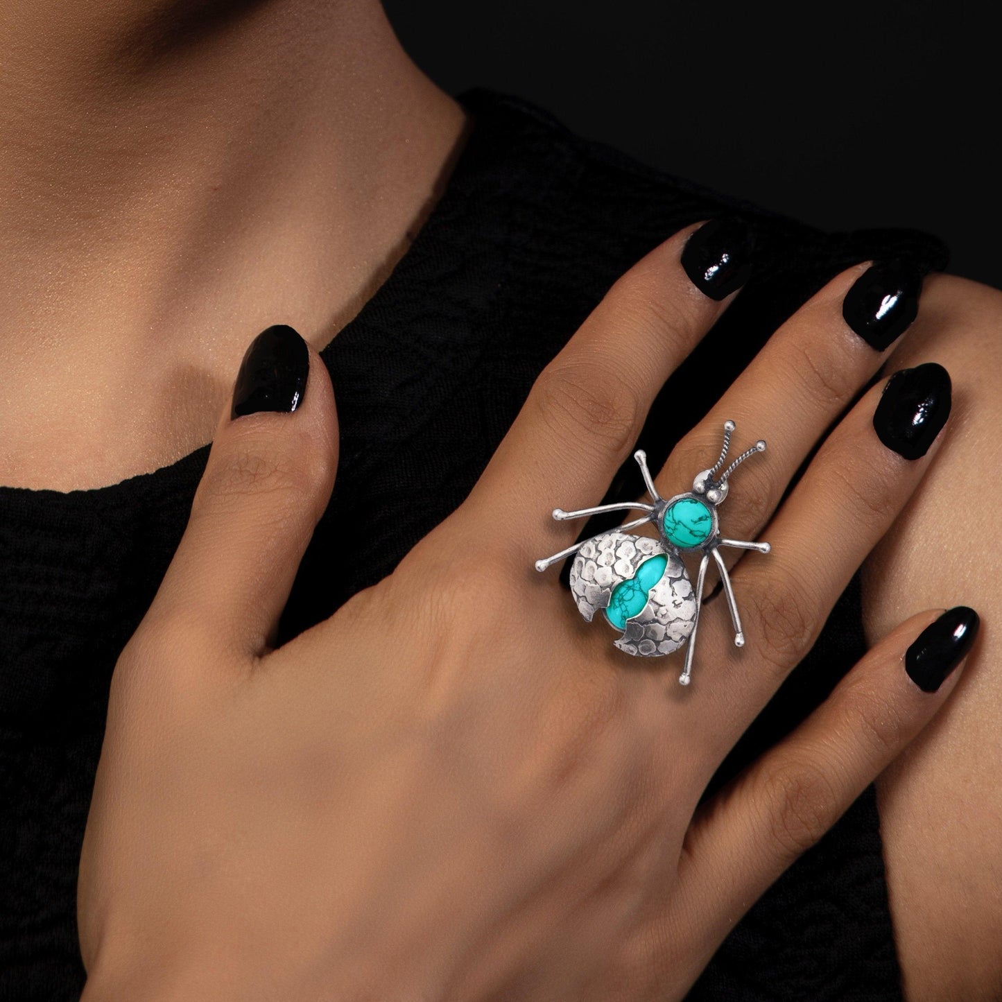 Turquoise Beetle Ring - Smith Jewels