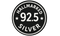 Round black and white logo with 'Hallmarked 92.5 Silver' text on a white background
