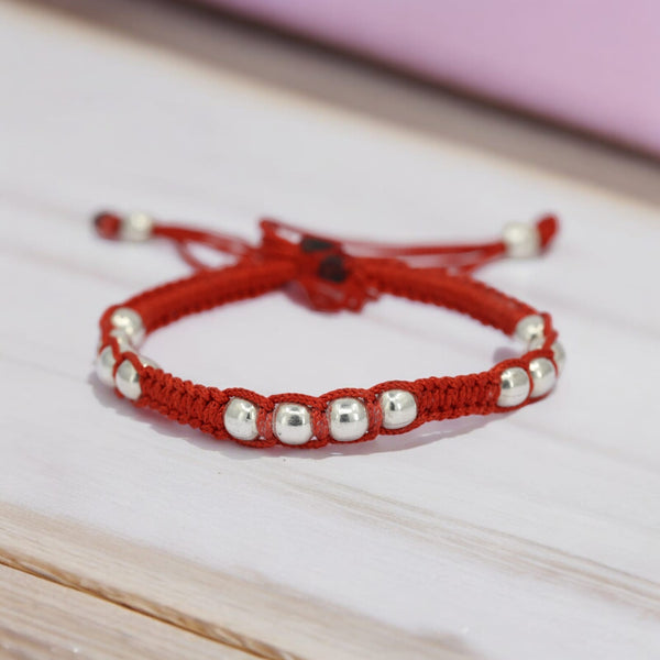 Unisex silver ball Thread Bracelet