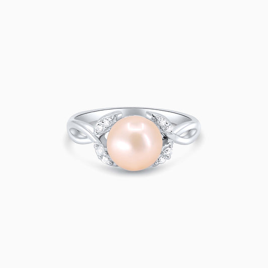 Peach Pearl Vine Ring