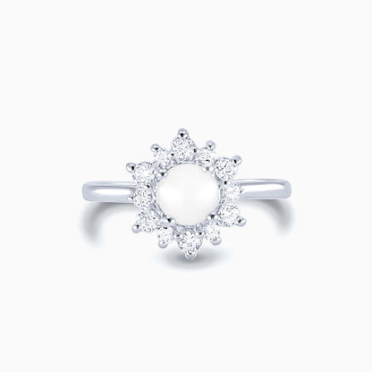 Pearl Sunflower Halo Ring