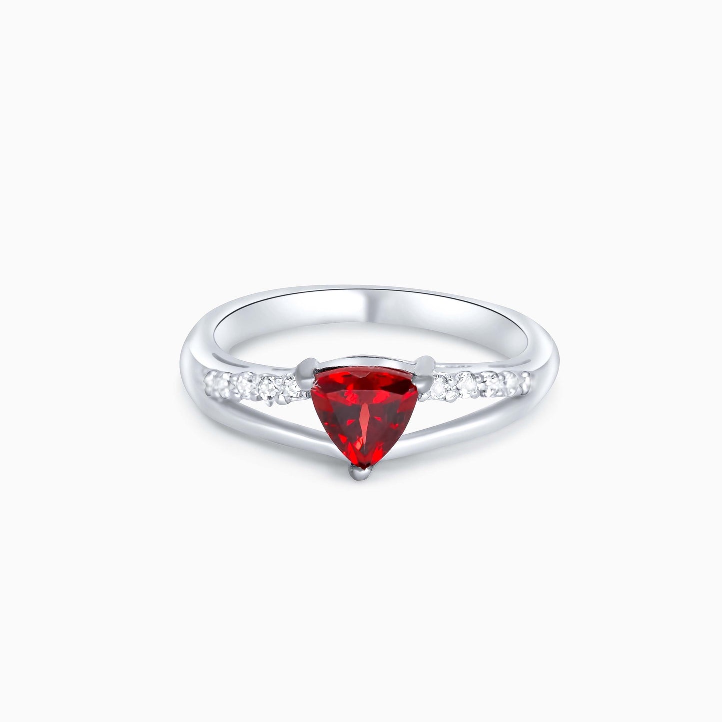 Red Garnet Heart Ring