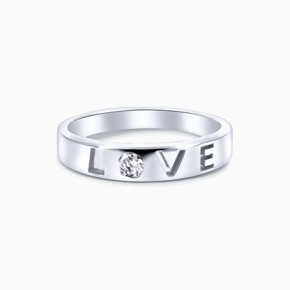 Love Silver Band Ring