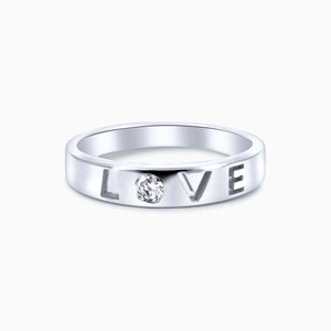 Love Silver Band Ring