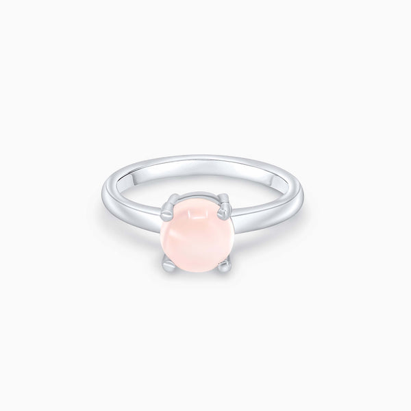 Rose Quartz Solitaire Ring
