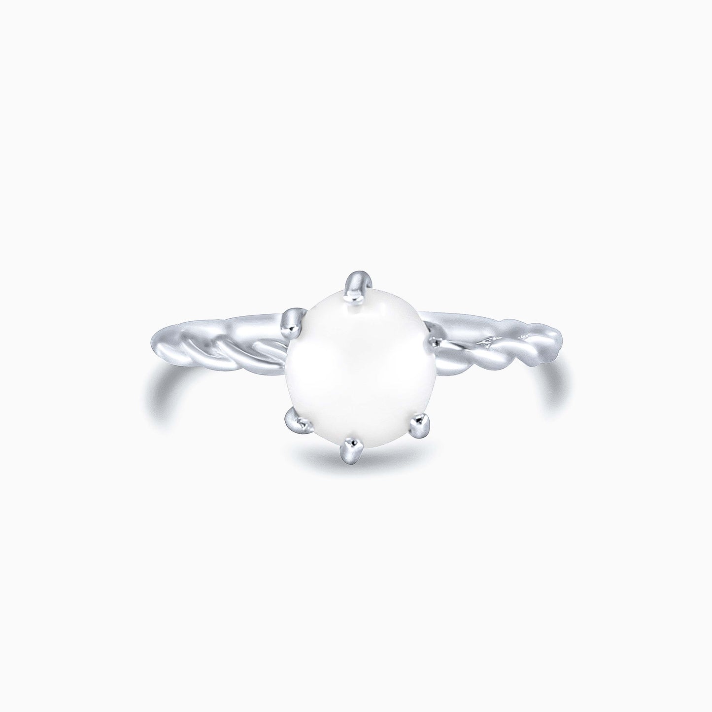 Twisted Band Pearl Ring