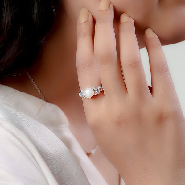 Freshwater Pearl Swirl Ring