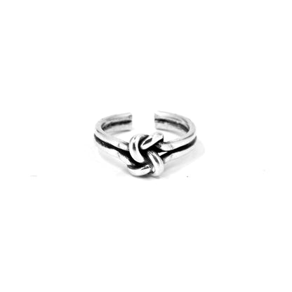 Bloom Knot Silver Toe-Rings (Pair)