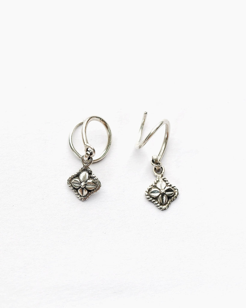 Floral Motif Hoop Earrings - Smith JewelsEarrings