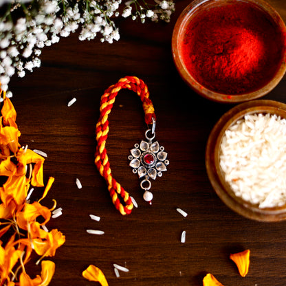 Red Blossom Lumba Pendant Rakhi