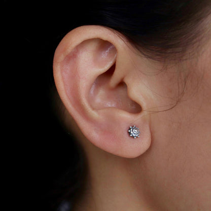 Wild Flower Cartilage or Kids Stud Earrings