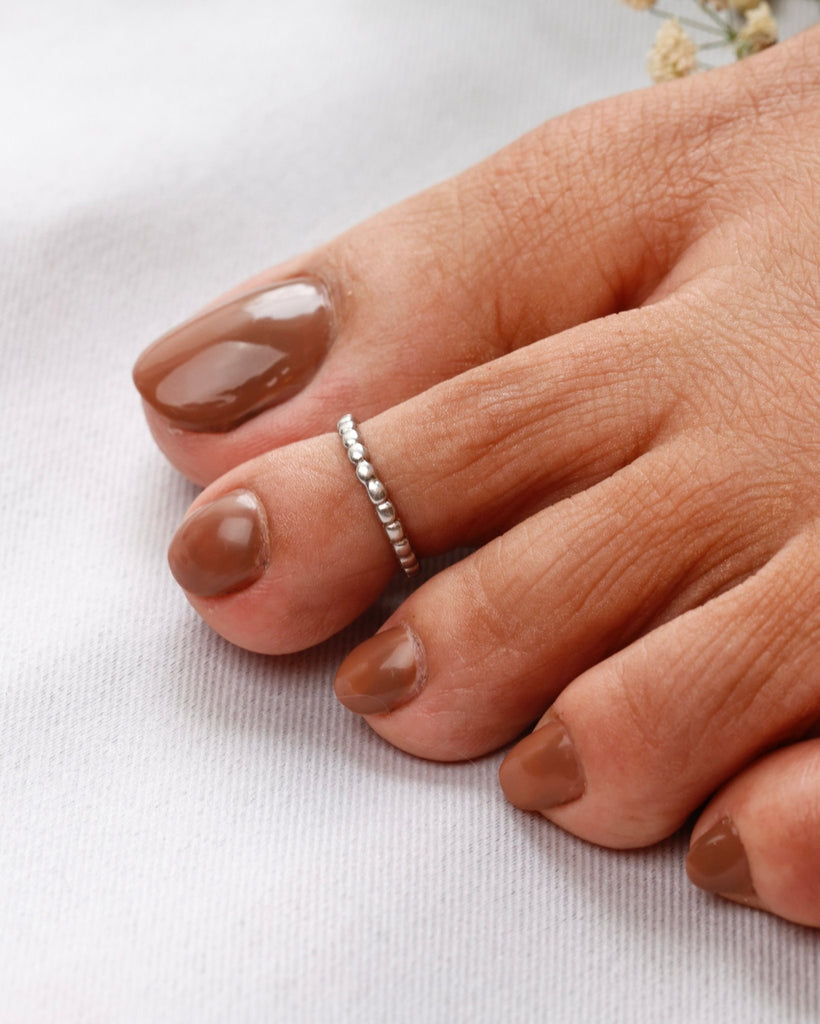 Minimal Silver Beaded Toe Ring (Pair) - Smith JewelsToering