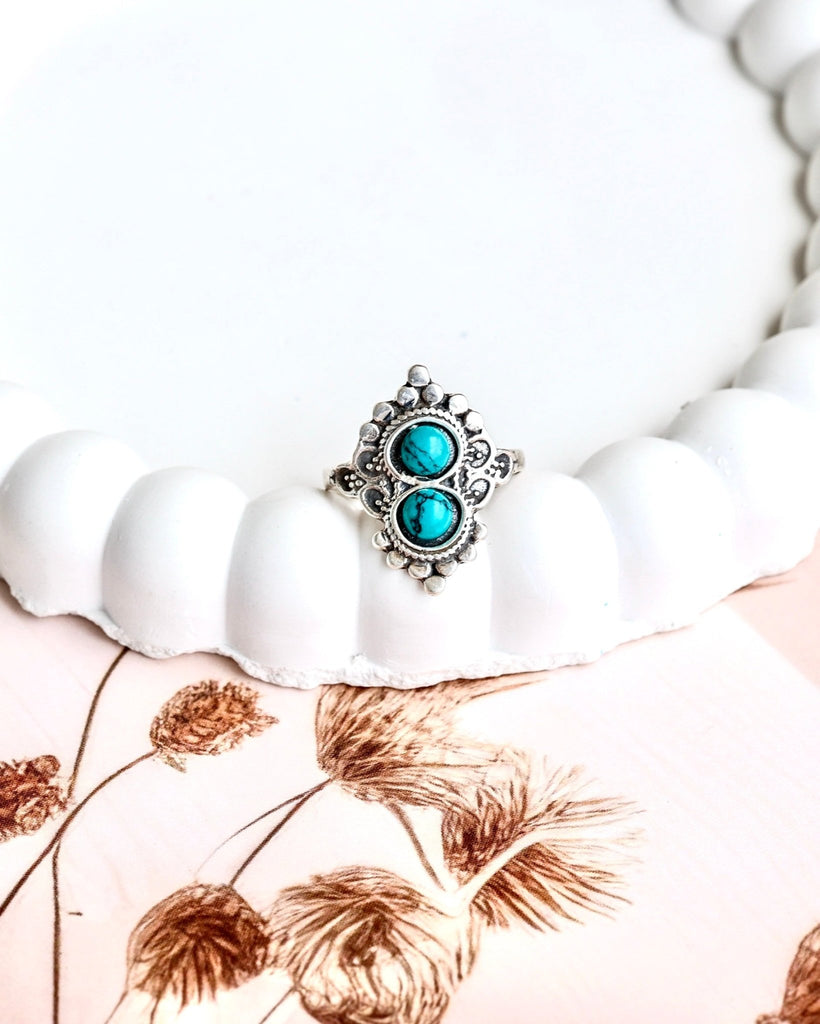 Twin Turquoise Blossom Ring - Smith JewelsRings