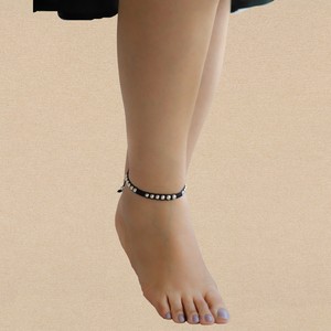 Silver Ball Nazarbattu anklet