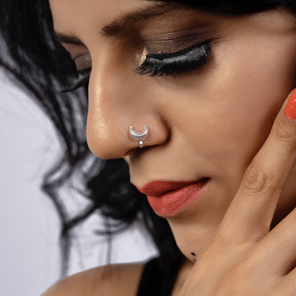 Chandrama Nose Pin (wire or Clip-on) - Smith Jewels