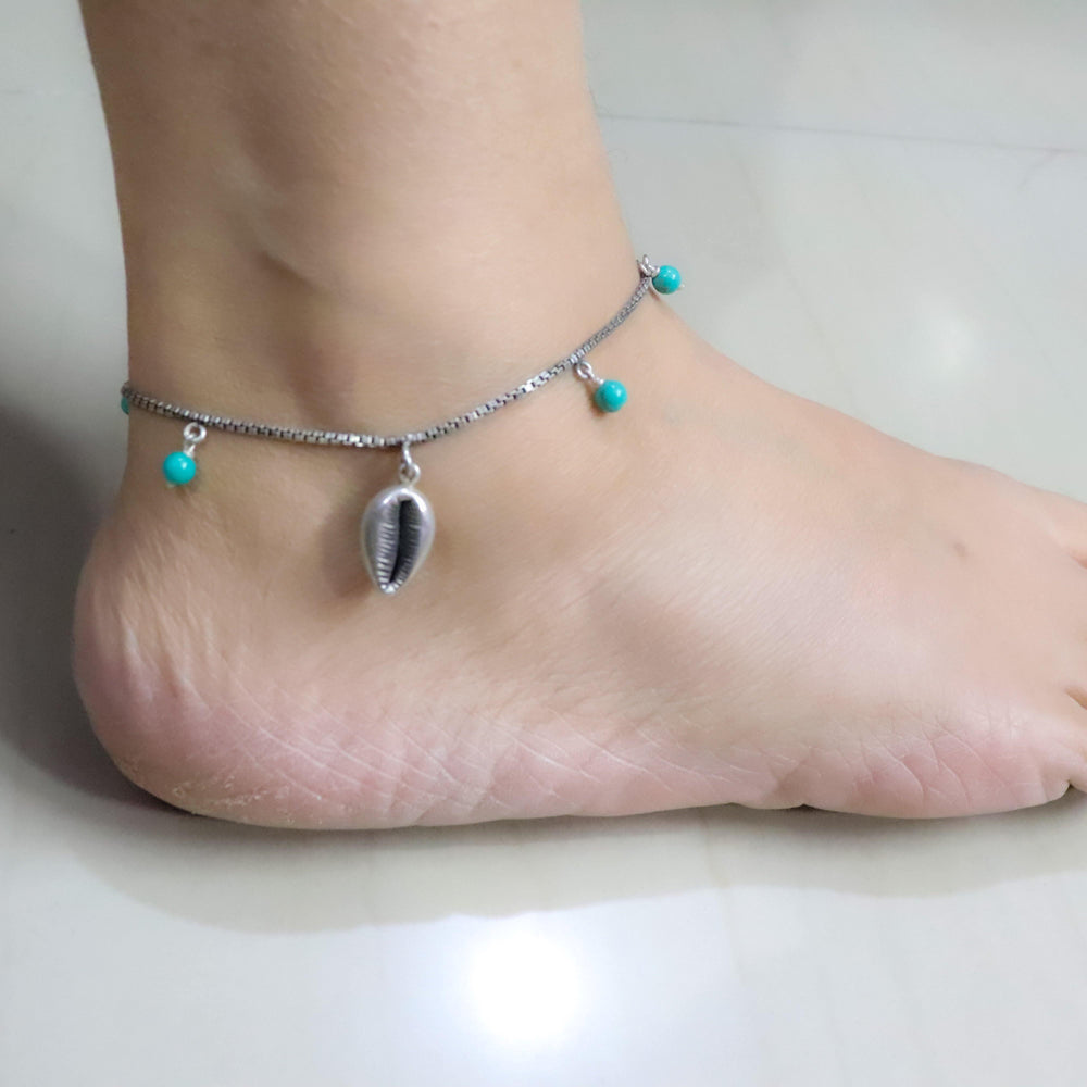 Cowrie Turquoise Anklet - Smith Jewels