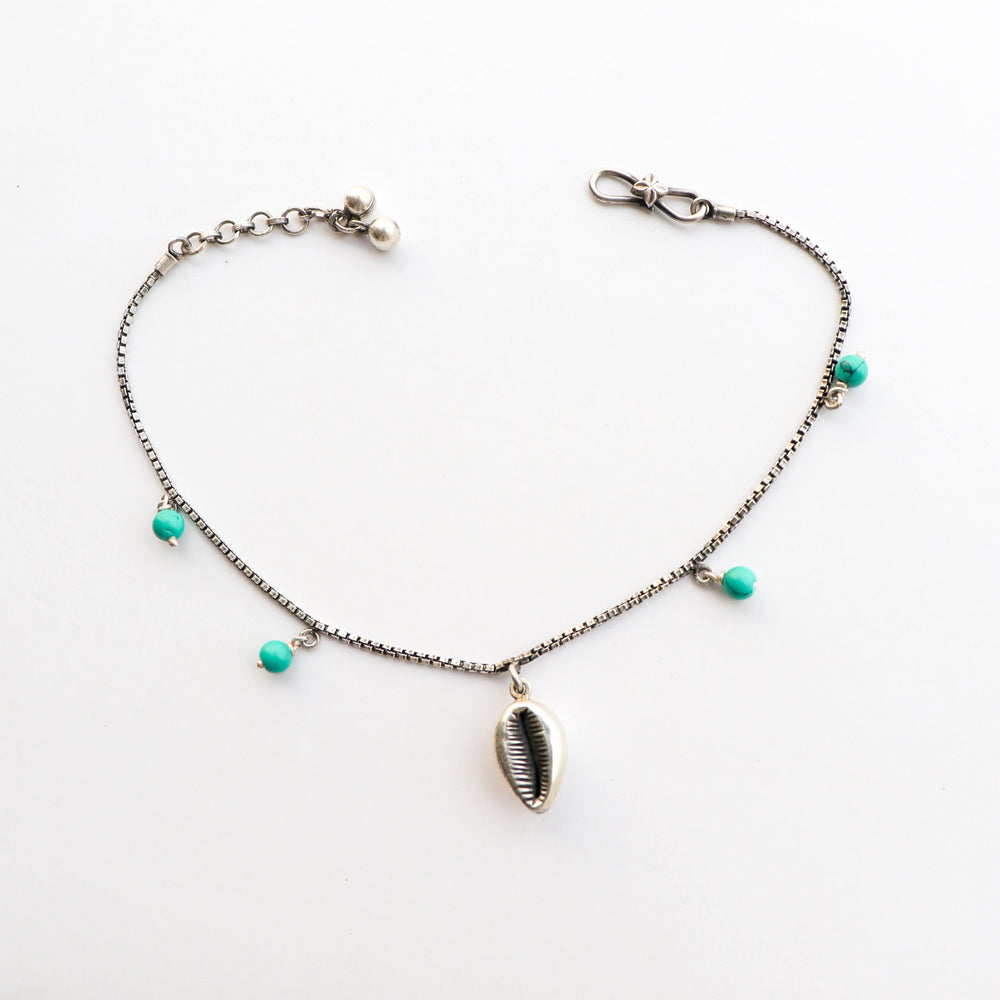 Cowrie Turquoise Anklet - Smith Jewels