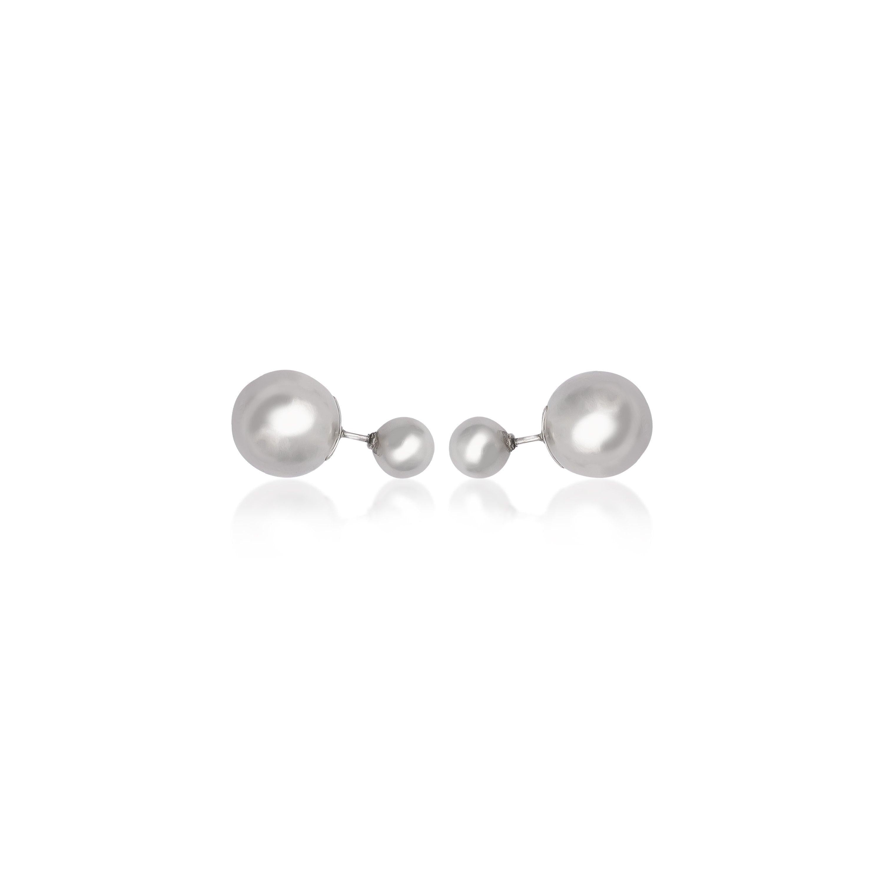 Double ball earrings sterling on sale silver