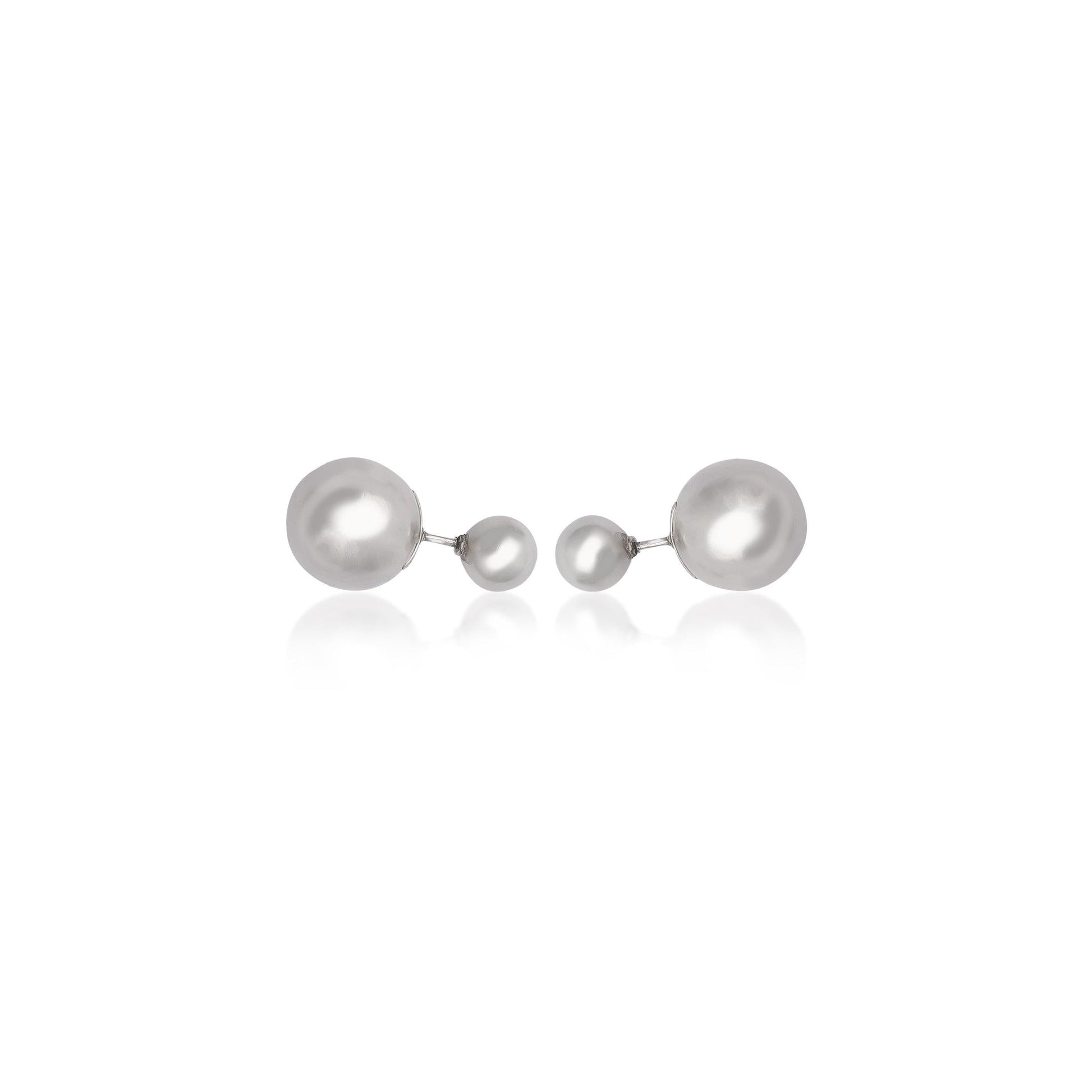 Double Silver Ball Earrings - Smith Jewels